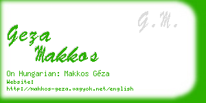 geza makkos business card