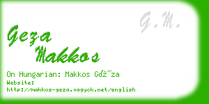 geza makkos business card